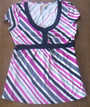 JUNIORS XL STRIPED CAP SLEEVE SHIRT PINK or GREEN NWOT!