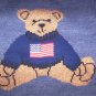BOYS 4T SWEATER WITH TEDDY BEAR & AMERICAN FLAG, SO CUTE AND NWOT