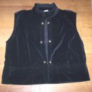 JUNIORS XL BLACK VELVETEEN VEST MILITARY INSPIRED NWOT CHOOSE COLOR