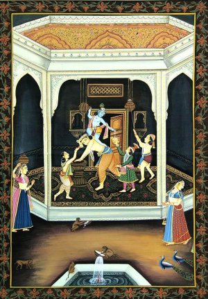 Makhan Chor Painting - Young Krishna Stealing Makhan (Butter)