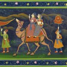 King and Queen Camel Riding  - Painting on Cotton Cloth