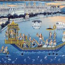 Rajput King Nauka Vihar - Miniature Painting on Cotton Cloth