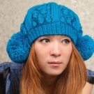 Blue Hand Knit Hat The Ear Flap Hat Chunky Knit Autumn Accessories Winter Accessories Fall Fashion