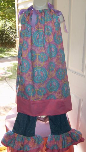 Peace Sign pants set size 4/5T