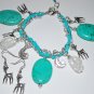 Two Tone Turquoise Charm Bracelet Set