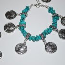 Money Coins Turquoise Bracelet Set