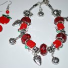 Apple Bracelet Snake Chain Set