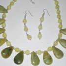 Lemon Jade Teardrop Necklace Set