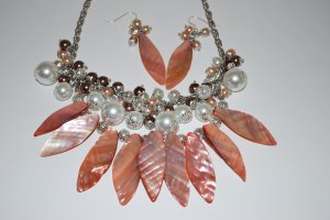 Handmade Shell Cluster Necklace set