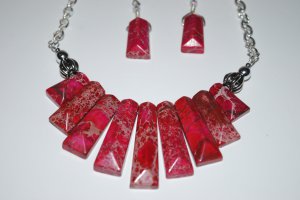 Dyed Variscite Gemstone Necklace Set