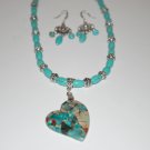 Blue Heart  Necklace Set