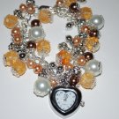Citrine and Faux Pearls Watch