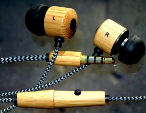Bamboo Earphones with Microphone