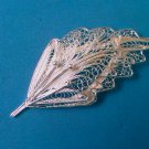 vintage leaves of the tree broach pins - silver-red coated wings- silvermetal-rhinestones 2pcs