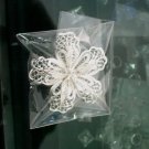 vintage flower1  broach pins - silver-red coated wings- silvermetal-rhinestones 5pc