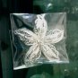 vintage flower broach pins - silver-red coated wings- silvermetal-rhinestones 5pc