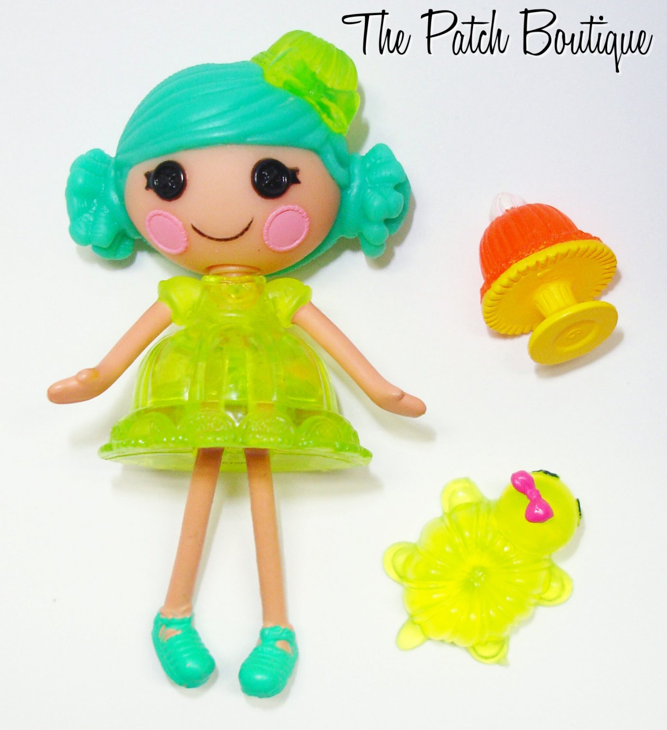 Mini Lalaloopsy Green Gelatin Jelly Wiggle Jiggle Doll W Pet