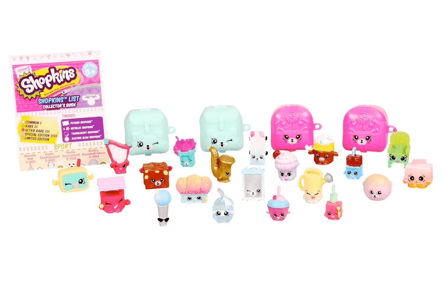 Shopkins Season 5 Mega Pack 20 Shopkins + 4 Petkin Backpacks (New)