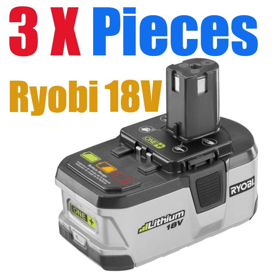 3 Packs X Ryobi 18V Battery ONE+ lithium Battery P104