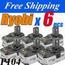 6 Packs X Ryobi 18V Battery ONE+ lithium Battery P104
