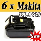 6 Packs X Makita 18V Battery Makita BL1830 18V li-ion battery BL1830 New Replacement