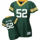Clay Matthews Jersey #52 (Size XXL ) Green Bay Packers Green Women's Field Flirt Fashion Jersey
