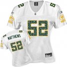 Clay Matthews Jersey #52 (Size L) Green Bay Packers White Women's Reebok NFL Jersey