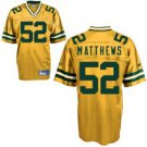 Clay Matthews Jersey #52 (Size XXL) Green Bay Packers Yellow Reebok NFL Jersey