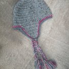 Marble Grey with Pink trim Earflap