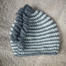 Gray & White Striped Beanie