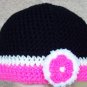 Black Beanie with Flower