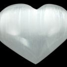 Large White Selenite Heart