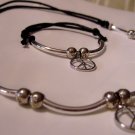 Peace Sign Adjustable Necklace & Bracelet set - Handcrafted