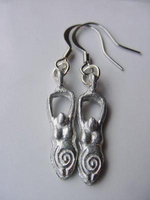 Pewter Goddess Earrings