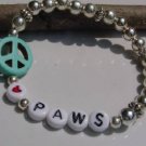 PEACE *  LOVE  * PAWS  Bracelet