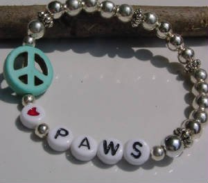 PEACE *  LOVE  * PAWS  Bracelet