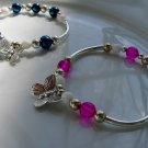 Butterfly Charm Bracelet -Glass and Silver