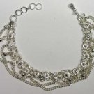 Fancy Silvertone Anklet 10" long