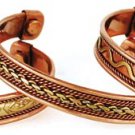 Magnetic Cuff Bracelet -Healing magnetic therapy. Bronze woven pattern