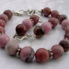 Rhodonite Bracelet & Earring Set. Compassion, Emotional Balancer, Heart Chakra