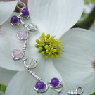 Love & Well-Being Pendant, Amethyst, Rose Quartz, Quartz Crystal Wire Wrapped, Mother's Day Gift