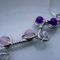 Love & Well-Being Pendant, Amethyst, Rose Quartz, Quartz Crystal Wire Wrapped, Mother's Day Gift