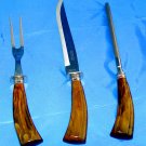 SHEFFIELD SERVING SET- KNIFE + FORK +SHARPENER -VINTAGE