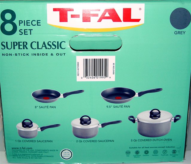 T Fal Non Stick With Vented Lid Cookwarebakeware 8 Pc Set Nib 0871