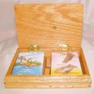 DUCK GOOSE Playing Cards Two Decks in Wooden Box-(NIB)