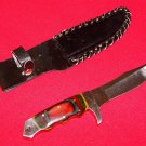 HUNTING KNIFE - with LEATHER SHEATH