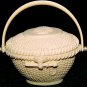Trinket Box - Ceramic with Basket Weave Pattern