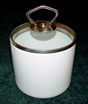 CANNISTER SET  (3 pcs) - Glazed earthenware - (NIB)