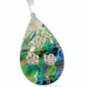 925 Silver  & Abalone Oval Pendant w/chain (P121)