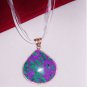 925 Silver & Malachite and Opal/Purple/Green  on Organza ribbon cord (P116)